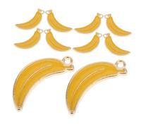 COMPUKAS 10pcs Banana Keychain Charms DIY Pendant Jewelry Supplies Metal Banana Charms for Bracelets and Necklaces Cute Fruit Accessories for Crafting