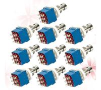 COMPUKAS 10Pcs Blue 3Pdt Guitar Effects Pedal Stomp Footswitch Metal True Bypass 9-Pin for Electric Guitar Multi-Effects Pedal Control