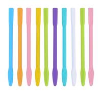 COMPUKAS 10pcs Silicone Stirring Rods for Facial Masks Mud Mask Applicator Sticks Compact Lightweight Silicone Mixing Rods for DIY Skincare Even Application Home and Salon Use Random Color