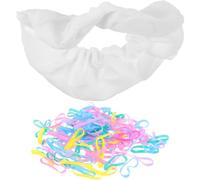 COMPUKAS 10pcs Tie Dye Hair Scrunchies Set with 100pcs Elastic Hair Bands for Women for Ponytail DIY and Party Use