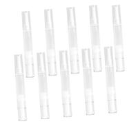COMPUKAS 10Pcs Transparent Lip Gloss Tubes Cosmetic Refillable Container with Brush Tip Portable Twisting Pens for Liquid Foundation for Travel and Business Use