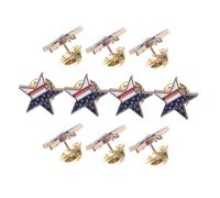 COMPUKAS 10pcs Usa Flag Brooch Patriotic Five Pointed Star Brooch Pins for Women Suitable for Corsage Pins for July Celebrations