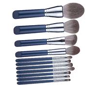 COMPUKAS 11pcs Makeup Brush Set Foundation Eye Shadow Tools Travel Holder Kit Beginner Cosmetics Tools Soft Bionic Handle