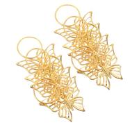 COMPUKAS 12 Pcs Golden Butterfly Hair Charms Iron Clips and Rings for Dreadlocks and Braids, Reliable and Suitable a Variety of Hair Lengths and Styles, Elegant Reggae Dreadlock Design