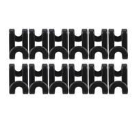 COMPUKAS 12pcs Abs Double Prong Clothes Connector Hooks for Dormitory and Family Wardrobes, Space-Saving Hanger Hooks with Rounded Corners for Orderly Arrangement in Closets