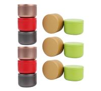 COMPUKAS 12pcs Aluminum Tea Canisters Set with Leak-proof Design round Shape, Multipurpose Convenient Tiny Jars for Household Tea Storage and Home Supply Organiser Random Color