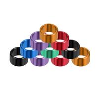 COMPUKAS 12pcs Colorful Aluminum Dove Leg Rings Clip-on Identification Bands for Pigeons and Poultry, Multi-color Set 2 Rings Each of Blue, Green, Orange, Purple, Black, and Red, Suitable