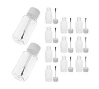 COMPUKAS 12pcs Empty Nail Polish Sample Tube Bottles with Brush Applicator Caps, 20ml Leakproof Refillable Pet Bottles for Nail Art and Travel Use, Portable Gel Polish Containers