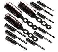 COMPUKAS 12pcs Heat-Resistant Curly Hair Styling Combs Set Detangling Plastic Hairbrushes for Women Ergonomic Design for Easy Styling and Massage