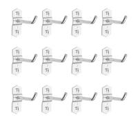 COMPUKAS 12Pcs Metal Pegboard Hooks 5Cm Square Hole Wall Panel Hooks for Garage Storage and Display Rack, Industrial Grid Wall Hanging Accessories