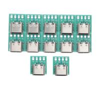 COMPUKAS 12pcs USB Type C Female Connector Board with Pcb Converter for DIY USB Cable Transmission Serial Technology for Fast and Stable Data Transfer Compatible with Multiple Devices for