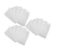 COMPUKAS 15pcs Juice Strainer Bags for Juicing and Coffee 12x8 Inch White Nylon Mesh with 200 Mesh Count Drawstring Closure and Reinforced Stitching for Kitchen and Office Use