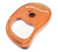 COMPUKAS 16-string Lyre Harp Portable Wooden Harp Musical String Instrument Natural Wood Tone Suitable for Beginners and Travel Use