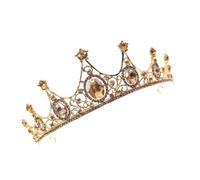 COMPUKAS 1Pc Elegant Vintage Tiara Crown for Women Gorgeous Bridal Accessory for Weddings Engagements and Parties Durable Lightweight Design Chic Hairband with Stunning Brightness