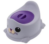 COMPUKAS 1pcs Potty Training Toilet with Antiroll Antislip Matte Seat Ring Pp Material Removable Lid Adjustable Foot Pads Cute Animal Design Lavender Colour for Travel and Home Use