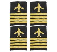 COMPUKAS 2 Pairs Airline Pilot Epaulets Soft Webbing Shoulder Boards with Stripes for Flight Attendant and Captain Uniform Enhancement Suitable for Cosplay and Stage Performance