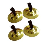 COMPUKAS 2 Pairs Mini Finger Cymbals for Belly Dance, Easy to Use Iron Body Drumming Tools with Fine Workmanship, Golden Small Cymbals Boys and Girls Rhythm Instrument