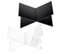 COMPUKAS 2 Sets Small Acrylic Book Holder Stand for Reading and Display Ergonomic Open Book Display Rack for Kitchen Recipe Bible Magazine Organizer Home Desktop