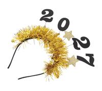 COMPUKAS 2027 New Years Eve Headband for Women and Men, Adjustable Golden Iron and Cloth Material with Unique Number Star Design, Skinfriendly Holiday Hair Accessories for Celebratory