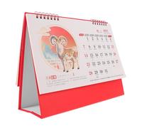 COMPUKAS 2027 Standing Desk Calendar with Twin Wire Binding and Embossed Gold Foil Design, Space Saving Paper Planner for Office and Professional Use Featuring Elegant Goat Year Theme