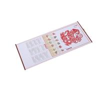 COMPUKAS 2027 Year the Goat Hanging Calendar Scroll with Paper Material, Daily Planner Featuring Lunar New Year and Spring Festival Themes, Elegant Asian Style Wall Calendar for Office