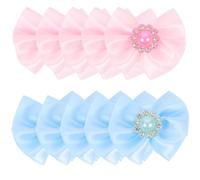 COMPUKAS 20pcs Reusable Pet Hairbands with Decorative Bowtie for Dogs, Dog Grooming Hair Bows Bulk, Puppy Hair Accessories for Halloween and Xmas Decorations