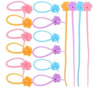 COMPUKAS 20pcs Silicone Zip Ties with Cat Paw Shape for Organizing Cables, Flexible and Reusable Cable Cord Ties for Desk and Trash Bag Storage Random