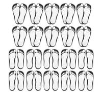 COMPUKAS 25 Pairs Disposable Tanning Foot Pads for Sticky Feet for Spray Tanning Self-adhesive Black and White Cardboard Material for Daily Use and Travel