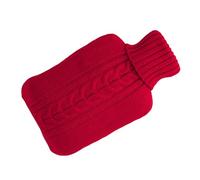 COMPUKAS 2l Knitted Hot Water Bottle Cover in Red, Acrylic Material, Comfortable and Stylish Case Preventing Direct Skin Contact, for Family Relief and Cold Therapy