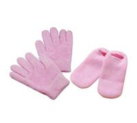 COMPUKAS 2pairs Moisturizing Gel Spa Socks Gloves with Essential Oils for Dry Cracked Hands Feet Repair Softening Exfoliating for Skin Care Manicure Pedicure