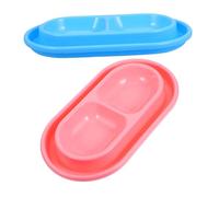 COMPUKAS 2pcs Ant Double Pet Bowl with Moat Protection Non Slip Cat Food Holder and Water Feeder Tray for Kittens and Small Dogs Easy to Clean Compact Design for Indoor Outdoor Use Blue and