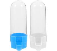 COMPUKAS 2pcs Bird Water Feeder Box for Parrots and Small Size Birds, Pvc Material with Widened Food Slot and Smoother Feeding Feature, for Pet Feeding and Drinking Random Color