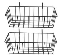 COMPUKAS 2pcs Black Rabbit Hay Feeder Racks Hanging Wear-resistant Metal Small Animal Feeder for Cage Pets Bunny Feeding Accessories