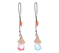 COMPUKAS 2pcs Car Perfume Diffuser Bottles Hanging Glass Air Fresheners for Car Interior, Refillable Aroma Bottles to Relax Mind and Body, Suitable for Office and Home Use