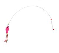 COMPUKAS 2pcs Cat Feather Teaser Wand Toy Stick with Bell Interactive Plastic and Wire Fish Shape Keep Cat Active and Fun for Play
