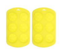 COMPUKAS 2pcs -Cavity Lemon Silicone Mold for DIY Crafting Smooth Surface and Thickened Edge Structure, Reusable Mold for Chocolate and Soap Making, Stable High and Low Temperature