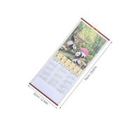 COMPUKAS 2pcs Chinese Hanging Scroll Calendar Year Horse Imitation Rattan Design Wall Mounted Planner for Home Office Spring Festival Decoration