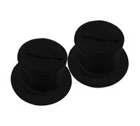 COMPUKAS 2pcs Collapsible Black Magician Top Hat Formal Costume Accessory for Adults Unisex Stage Tricks Victorian Party Masquerade Christmas