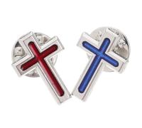 COMPUKAS 2pcs Cross Brooch Pins for Men Religious Holy Communion Lapel Pin Christian Jesus Suit Decorative Accessories for Baptism and Party