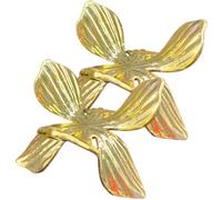 COMPUKAS 2pcs Crystal Ball Display Stands Metal Leaf Shaped Bases for Fixing and Displaying Crystal Balls, Golden Colour, for Festival and Party Decoration