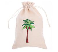 COMPUKAS 2pcs Drawstring Shoe Packing Bags with Unique Cartoon Palm Tree Pattern Cloth Multi-use Shoe Storage Pouches for Travel and Home Portable and Decorative