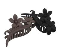 COMPUKAS 2pcs Elegant Flower Hair Clips Large Matte Plastic Claw Clips with Frosted Finish for Comfortable Wear and Versatile Styling on Occasions