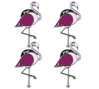 COMPUKAS 2pcs Flamingo Brooch Pins Cartoon Lapel Pin Set Alloy Material Never Tarnishes Environmental Friendly Scarf and Hat Accessories the Occasions