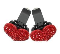 COMPUKAS 2pcs Heart Shaped Car Vent Diffuser Clips, Rhinestone Manganese Steel Air Freshener, Creative Outlet Clip for Car Interior Decor, Office and Travel