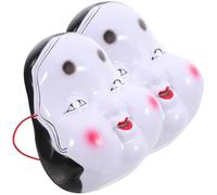 COMPUKAS 2pcs Japanese Style Cosplay Face Masks with Humorous Expression and Delicate Details, Plastic Material Halloween and Masquerade Accessories for Costume Parties