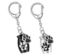 COMPUKAS 2pcs Keepsake Urn Key Chain Urn Keychain Ornament Aluminium Alloy Pet Ashes Memorial Place Pendant Gift for Pet Loving Friends Family
