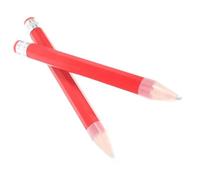COMPUKAS 2pcs Large Wooden Pencils 35cm Red Colour with Good Coverage and Large Eraser on Top for Performance Props and Activities Prizes