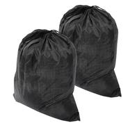 COMPUKAS 2Pcs Medium Reptile Capturing Pouch with Anti-bite Corners Breathable Drawstring Snake Carrier Bags for Vet Visits and Outdoor Pet Transport Lightweight Black Cloth