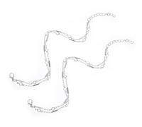 COMPUKAS 2pcs Metal Tube Ankle Chain Anklets for Women Lightweight Foot Jewelry Summer Beach Decorative Bracelet Stylish Silver Tone