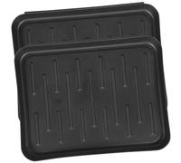 COMPUKAS 2pcs Multi Purpose Plastic Shoe and Boot Trays Black Raised Lip Floor Protectors for Mud Pet Mats Flowerpot Base Indoor Outdoor Use Easy to Clean and Dry
